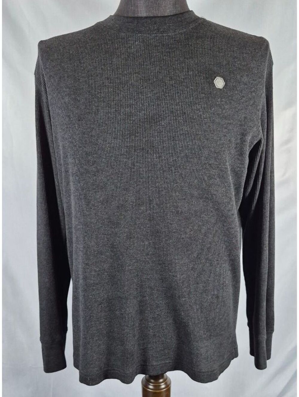 Southpole Large Gray Thermal Waffle Knit Long Sleeve Y2K Shirt